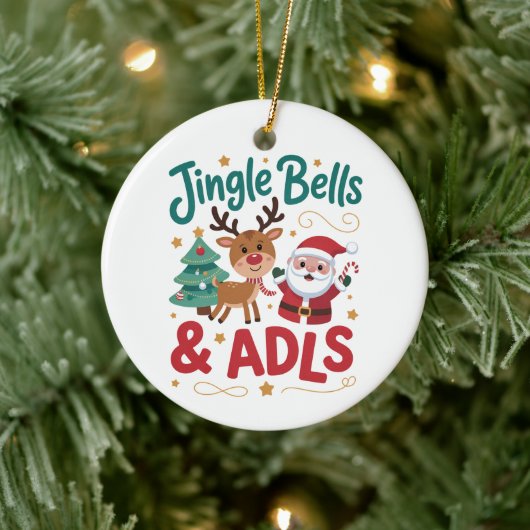 Jingle Bells ADLS Ergotherapie OT Rendier Keramisch Ornament (Boom)
