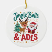 Jingle Bells ADLS Ergotherapie OT Rendier Keramisch Ornament (Voorkant)