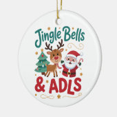 Jingle Bells ADLS Ergotherapie OT Rendier Keramisch Ornament (Links)
