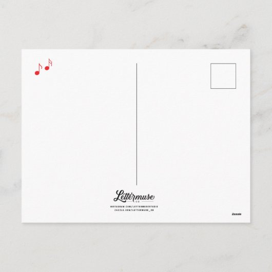 Jingle Bells All The Way Christmas Briefkaart (Achterkant)