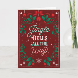 Jingle Bells All The Way Christmas Wenskaart Feestdagen Kaart