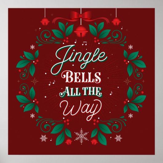 Jingle Bells All-Way kerstPoster 24x24 Poster (Voorkant)