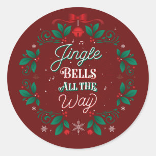 Jingle Bells Allemaal Kerststickers Ronde Sticker