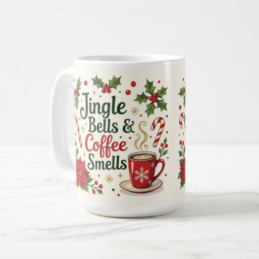 Jingle bells and coffee smells  koffiemok (Voorkant links)