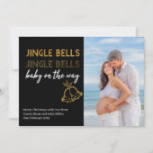 Jingle Bells Baby op Way Kerstfoto Aankondiging (Voorkant)