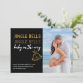 Jingle Bells Baby op Way Kerstfoto Aankondiging (Staand voorkant)