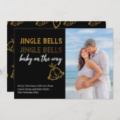 Jingle Bells Baby op Way Kerstfoto Aankondiging (Voorkant / Achterkant)