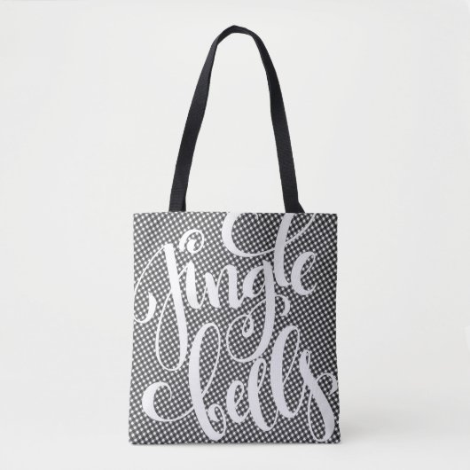 Jingle Bells Black White Buffalo Pset Tartan Xmas Tote Bag (Voorkant)