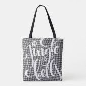 Jingle Bells Black White Buffalo Pset Tartan Xmas Tote Bag (Achterkant)