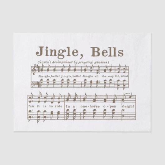  Jingle, Bells. Blad Music Chorus 1850 Tissuepapier (Voorkant)
