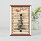 "Jingle Bells" Bladmuziek  5 Foto Feestdagenkaart (Staand voorkant)