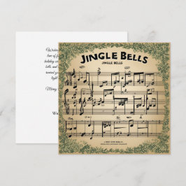 Jingle Bells Bladmuziek Bedrijf Kerst Feestdagenkaart