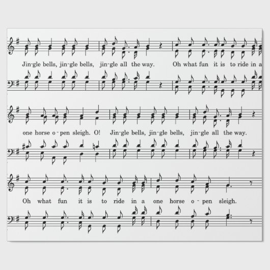 jingle bells bladmuziek inpakpapier (Vlak)