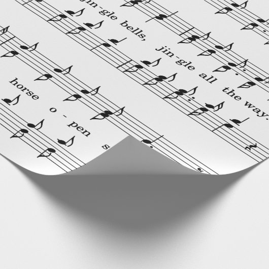 jingle bells bladmuziek inpakpapier (Hoek)