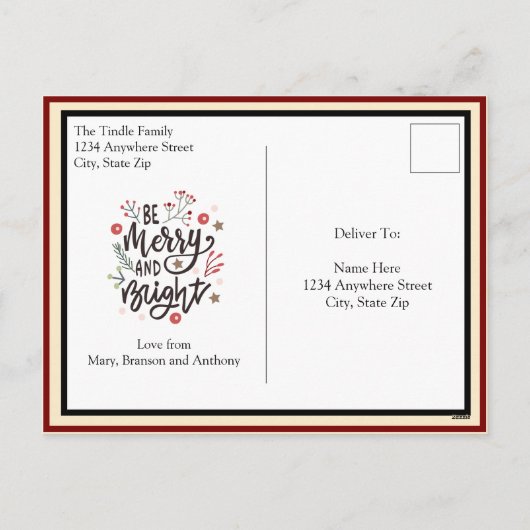 "Jingle Bells" Bladmuziek Kerst Feestdagenkaart (Achterkant)