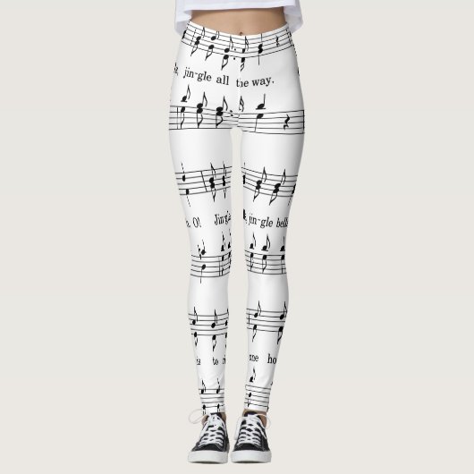 Jingle Bells Bladmuziek leggings (Voorkant)