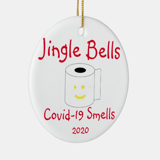 Jingle Bells, Covid-19 Smells Kerstmis Keramisch Ornament (Rechts)