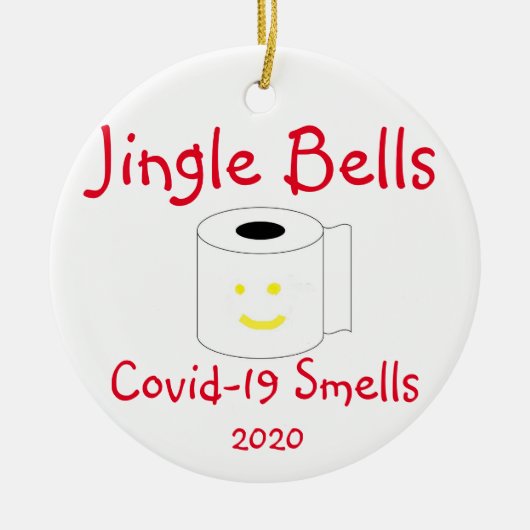 Jingle Bells, Covid-19 Smells Kerstmis Keramisch Ornament (Voorkant)