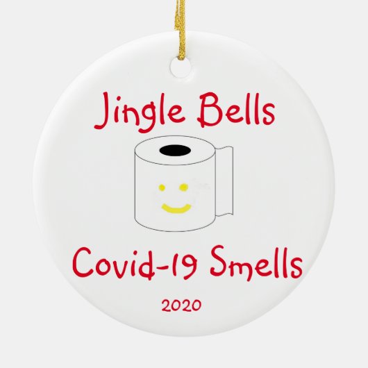 Jingle Bells, Covid-19 Smells Kerstmis Keramisch Ornament (Achterkant)
