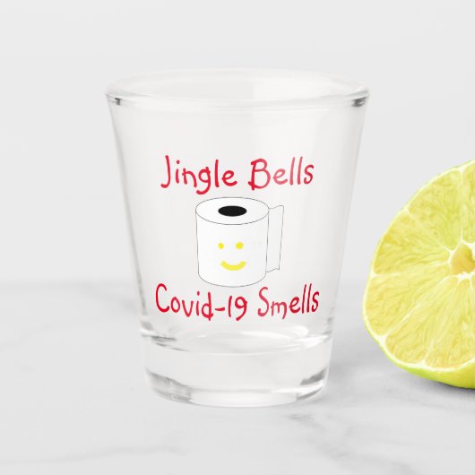 Jingle Bells Covid-19 Smells Shot Glas (Voorkant)