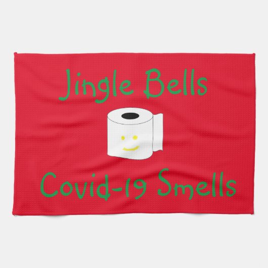Jingle Bells Covid-19 Smells Theedoek (Horizontaal)