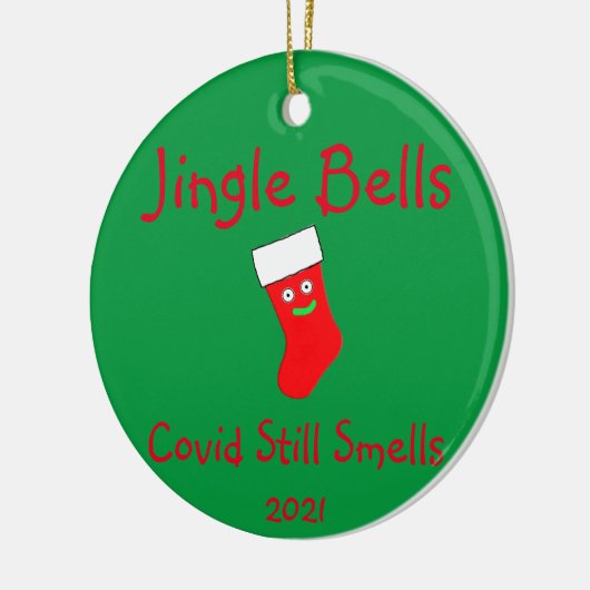 Jingle Bells, Covid Smells Ceramic Ornament (Links)