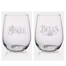 Jingle Bells Elegante Kersttypografie Paar