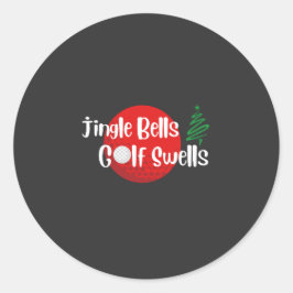 Jingle Bells en Golf Zwells Ronde Sticker