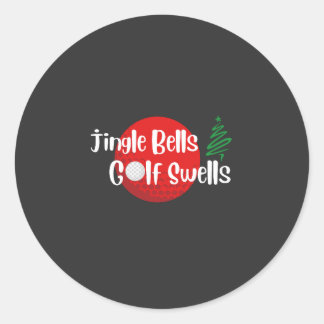 Jingle Bells en Golf Zwells Ronde Sticker