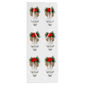 Jingle Bells en Holly inpakpapier Wijn Cadeautas (Achterkant)
