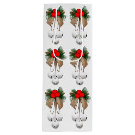 Jingle Bells en Holly inpakpapier Wijn Cadeautas