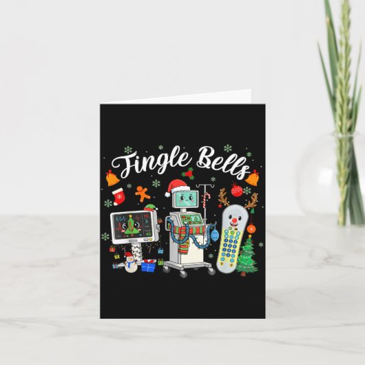 Jingle Bells Er Nurse Funny Christmas Tech Nursing Kaart (Voorkant)