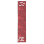 Jingle Bells Faux Red Velvet Texture Korte Tafelloper (Voorkant)