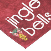 Jingle Bells Faux Red Velvet Texture Korte Tafelloper (Hoek)