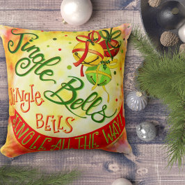 Jingle Bells Feestelijke Leuke Inspirativiteit Ker Kussen