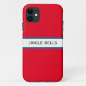 JINGLE BELLS Feestelijke Moderne Rode Witte Strepe Case-Mate iPhone Case (Achterkant)