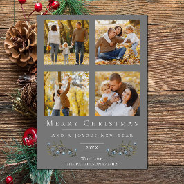 Jingle Bells Fotocollage Kerstmis | Gray Feestdagenkaart