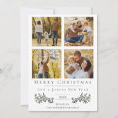 Jingle Bells Fotocollage Kerstmis | Wit Feestdagenkaart (Voorkant)