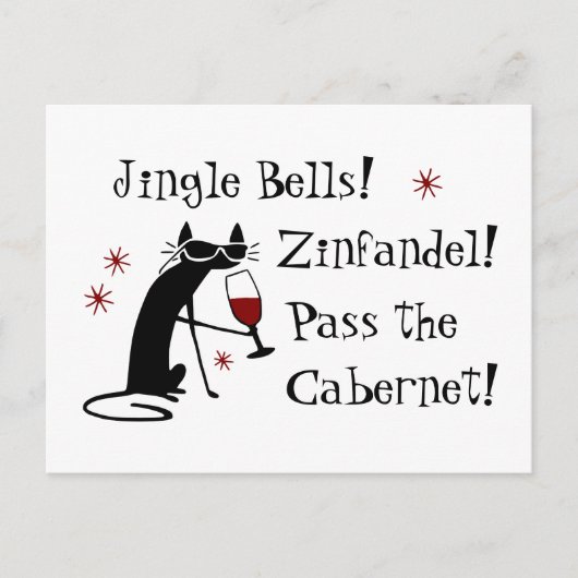 Jingle Bells Funny Kerstwijn Quote Briefkaart (Voorkant)
