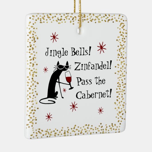 Jingle Bells Funny Kerstwijn Quote Keramisch Ornament (Rechts)