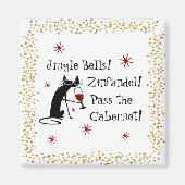 Jingle Bells Funny Kerstwijn Quote Magneet (Voorkant)