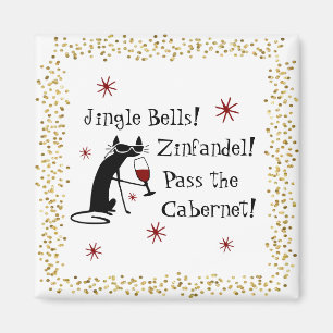 Jingle Bells Funny Kerstwijn Quote Magneet