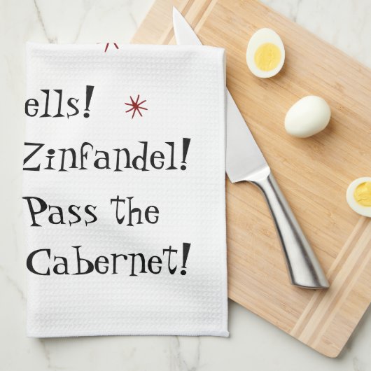 Jingle Bells Funny Kerstwijn Quote Theedoek (Quarter Fold)