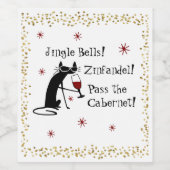 Jingle Bells Funny Kerstwijn Quote Wijn Etiket (Enkel label)