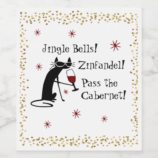 Jingle Bells Funny Kerstwijn Quote Wijn Etiket (Enkel label)