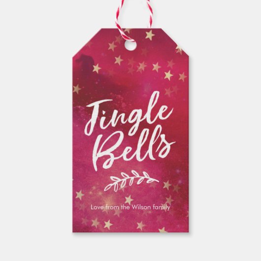 Jingle Bells Gepersonaliseerde Kerstmis cadeau tag Cadeaulabel (Voorkant)