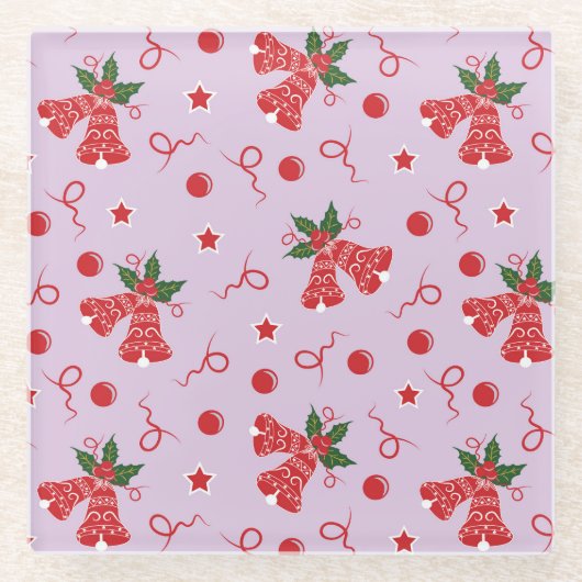 Jingle Bells Glazen Onderzetter (Voorkant)