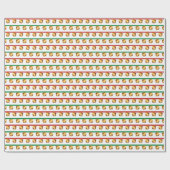 Jingle bells gold tone on white green red cadeaupapier (Vlak)