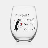 Jingle Bells Grappig Kerstmis Wijnglas Zonder Voet (Voorkant)