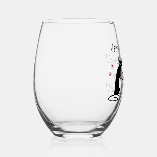 Jingle Bells Grappig Kerstmis Wijnglas Zonder Voet (Rechts)